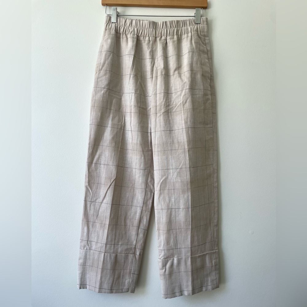 Zara linen cotton blend cropped pants. Size S. - Picture 3 of 5